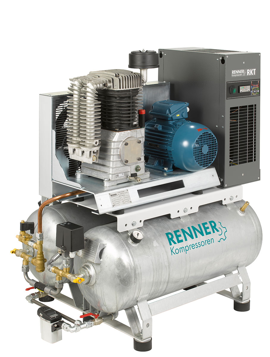 Renner RIKO 700/2x90 - 960/2x90 stationärer Industrie-Kompressor 4,0-5,5 kW, 10 bar, 2x90 Liter verzinkt