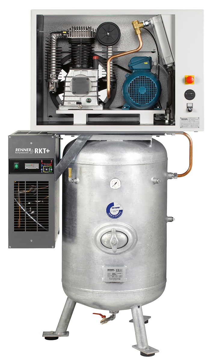 RIKO 700/270 ST-S - 960/270 ST-S Industriekompressor schallgedämmt 4,0-5,5 kW, 10-15 bar, 270 Liter stehend