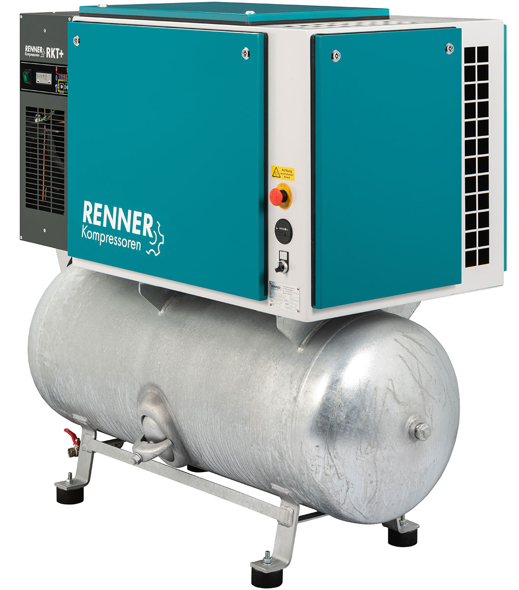 Renner RIKO 700/250 S - 900/250 S schallgedämmter Industrie-Kolbenkompressor 4,0-5,5 kW, 10-15 bar, 250 Liter verzinkt