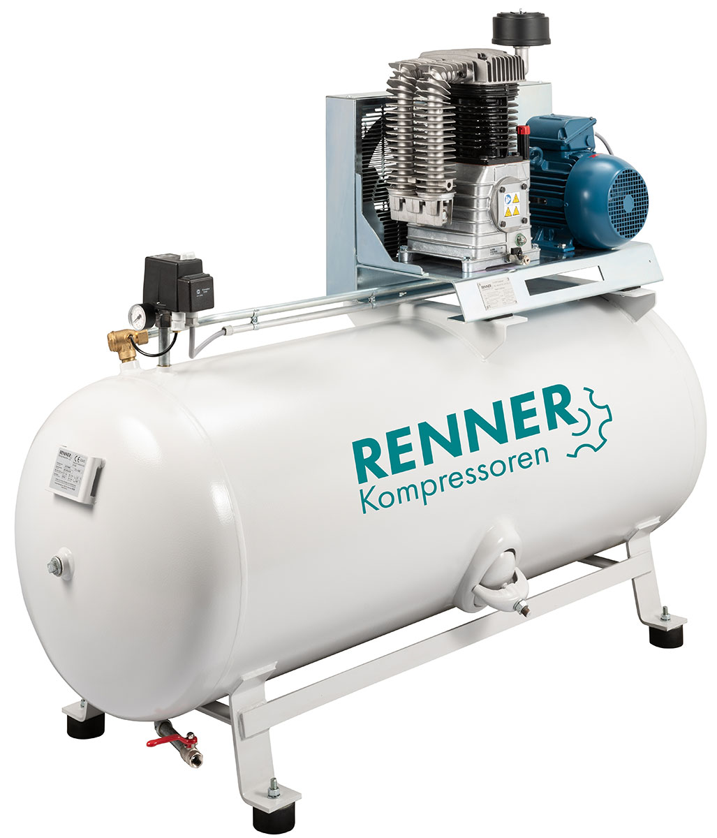 Renner RIKO 700/500 - 900/500 stationärer Industrie-Kolbenkompressor 4,0-5,5 kW, 10-15 bar, 500 Liter verzinkt