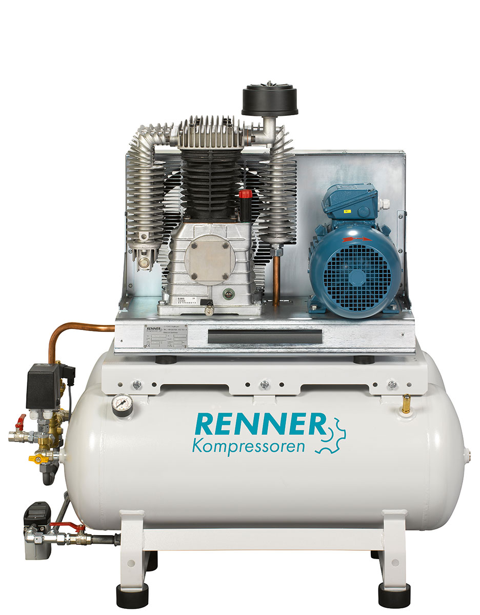 Renner RIKO 700/2x90 - 960/2x90 stationärer Industrie-Kompressor 4,0-5,5 kW, 10 bar, 2x90 Liter verzinkt