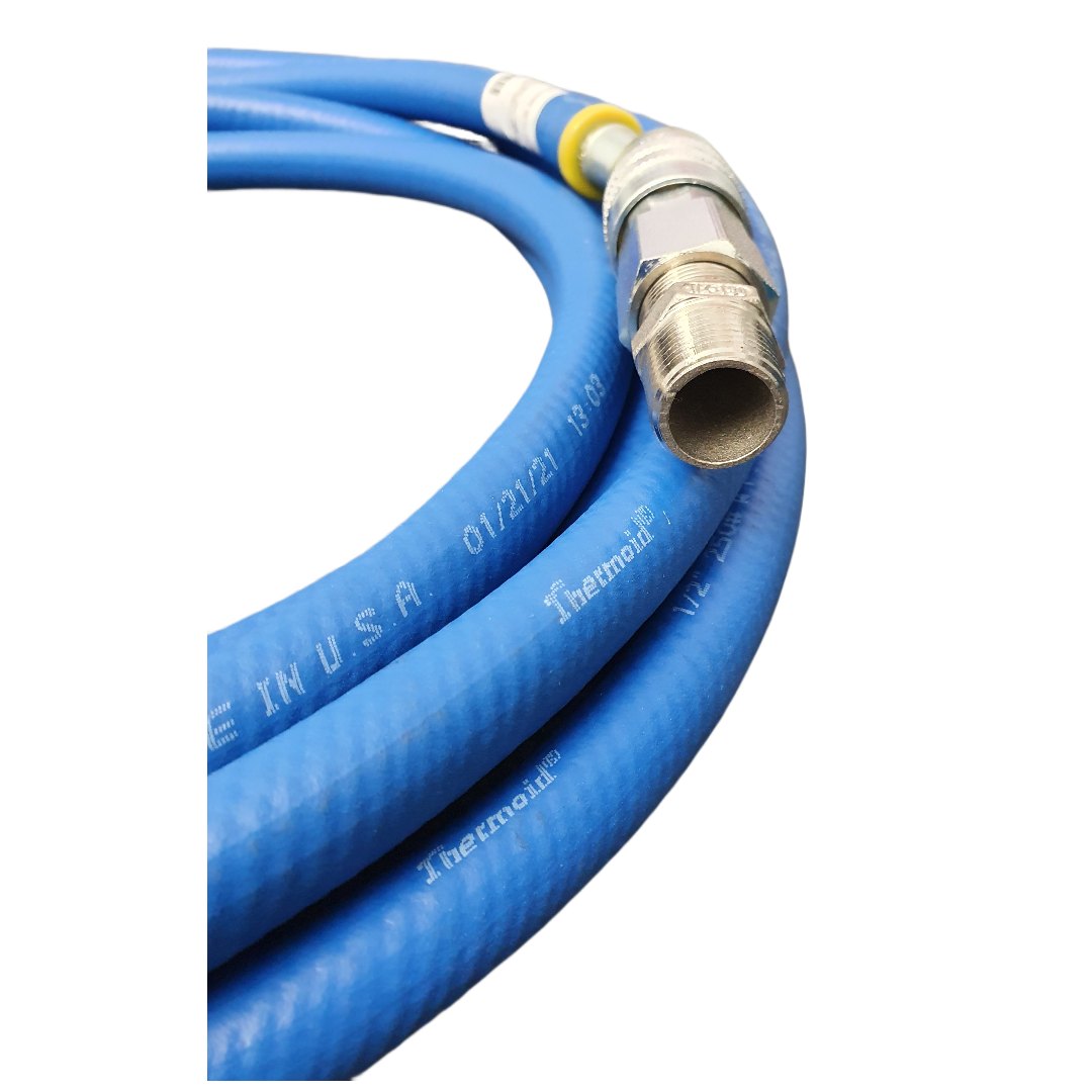 20 ft. x 1/2" Compressed Air Hose with Model 900733 Swivel Fittings installed